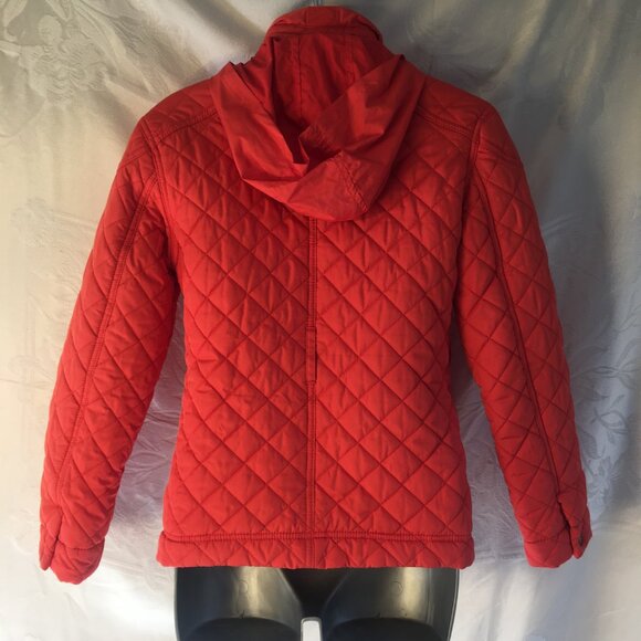 Tommy Hilfiger Jacket Girls 10 /12 Orange Quilted Coat LIght Winter or Spring - Picture 11 of 16